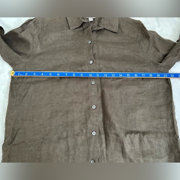 J.Jill 100% Linen Button Front Shirt - Picture 4 of 8